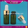 SRS high quality glass drop bottle , cosmetic amber olive oil glass bottle